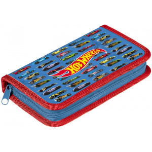 Пенал Hatber 190х115мм 1 отделение на молнии-Машинки- (Hot wheels)
