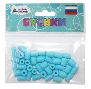 Набор бусин /Бочоночки/ (голубой) 1/100