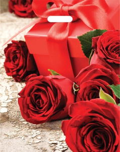 Пакет полиэтиленовый /Красные розы/  (36,5смх48см) ПП-7339