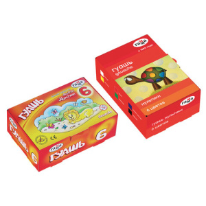 Гуашь ГАММА /Мультики/, 6 цветов по 20 мл, картонная упаковка, 221030