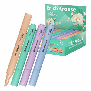 Текстмаркер ErichKrause Visioline V-17 Pastel Bloom, цвет чернил ассорти (в коробке-дисплее по 24 шт