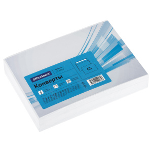 Конверт C5, OfficeSpace, 162*229мм, б/подсказа, б/окна, отр. лента, термоусадка С5.100.1