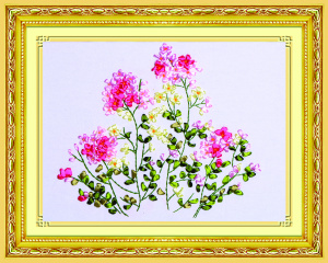 Набор для вышивания лентами 38х48 см. Летние цветы Арт. C-0314