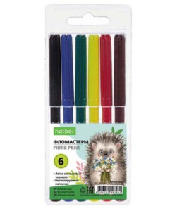 Фломастеры /ECO/ 6 цв. -Хорошо быть ёжиком- в блистере с европодвесом