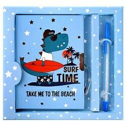 Блокнот подарочный  11*15см 50л /Динозаврик/ на замке с ручкой (4вида)