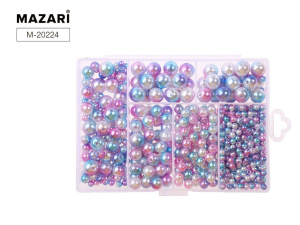 Набор бусин для творчества № 14, перламутровые, размер 4/6/8/10 мм, размер коробки 12*8.5*2.2 см, ПВ