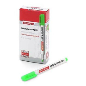 Текстовыделитель Berlingo Slim флуоресцентные чернила круглый корпус клиновидный пишущий узел Зелены