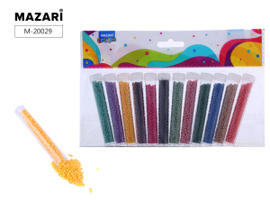 Набор бисера, 12 цветов x 7 г, 2 мм, пластиковая колба / ОПП-упаковка