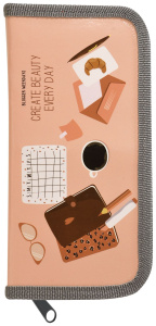 Пенал 1 секц. сред. Schoolformat ЖИЗНЬ БЛОГЕРА 190х90х20 мм персик. картон