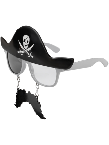 Карнавальная маска 3 в 1 Грозный пират ( очки, усы, шляпа) 18*16 см КРК-7033