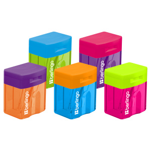 Точилка пластиковая Berlingo /Fuze/, 1 отверстие, контейнер, ассорти BBp_15017 (10702070/060225/5052