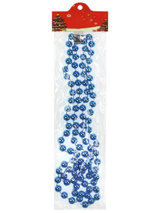 Бусы на ёлку Волшебный праздник,  d 1,4 см, длина 1,8 м, синие НУ-0063
