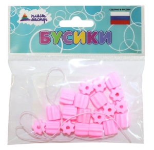 Набор бусин /Бочонок-звезда/ (розовый) 1/100