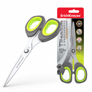 Ножницы ErichKrause® Titanium, 17.5см (в блистере по 1 шт.)
