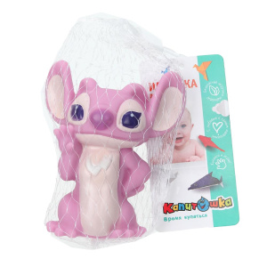 Игрушка для ванны розовая зверюшка в сетке, КАПИТОШКА в кор.2*180шт