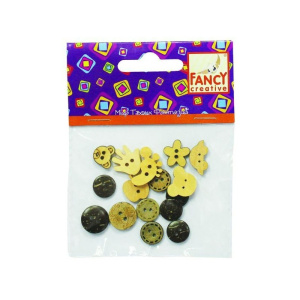 Набор пуговиц декоративных КАНТРИ, деревянные, 16шт