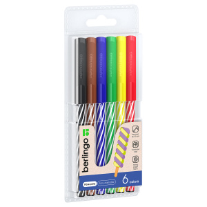 Фломастеры Berlingo /SuperTwist/, 06цв., смываемые, рисунок на корпусе, блистер