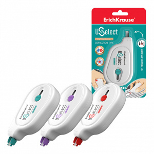 Корректирующая лента ErichKrause® USelect с поворотным аппликатором, 5мм х 8м (в блистере по 1 шт.)