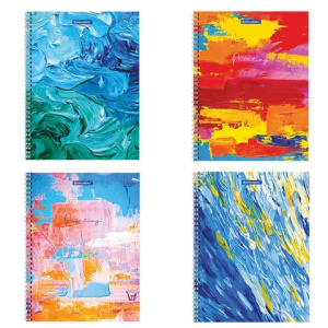 Тетрадь А4, 120 л., BRAUBERG гребень, клетка, обложка картон, /Painting/, 404072