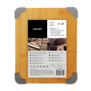 SATOSHI Доска разделочная бамбук, силикон, 27х22х1,5см (10702070/050424/3130662, Китайская Народная 