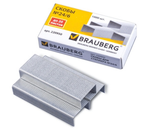 Скобы для степлера BRAUBERG №24/6 1000шт., 220950