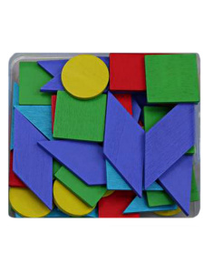 Деревянная игрушка. Головоломка -геометрические формы 9,5х8,5х2,5см. (30 деталей)  (Арт. И-0425)