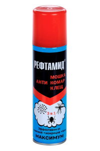 Реп-нт /Рефтамид/ аэроз. Максимум от комаров, мошек,клещей 147 мл (гол.-черн.)