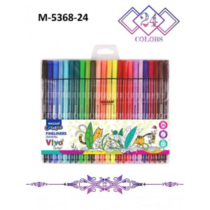 Набор линеров VIVO LINE, 0.4 мм, шестигранный корпус, 24 цвета, ПВХ-упаковка с европодвесом