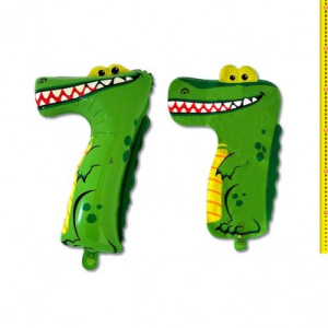 Шарик воздушный фольгированный Ф Цифра 7. /Крокодил/, 47см, ПЭ, цена за 1шт DP-7 /1 /0 /3000 /50 (10