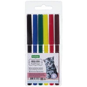 Фломастеры /ECO/ 6 цв. -Верные друзья- в блистере с европодвесом