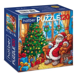 /Premium/ ПАЗЛЫ для детей 120 элементов А5ф 150х150мм  -Чудеса у елочки-