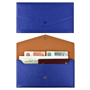 Органайзер-папка д/путешествий арт.48411/50 НАППА ЗЕЛЕНОВАТО-ГОЛУБОЙ МЕТАЛЛИК (227х110 мм, блинтовое