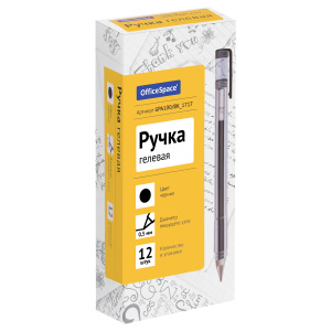 Ручка гелевая /OfficeSpace/ черная, 1мм GPA100/BK_1717 (10702070/090924/3297523/2, Китайская Народна
