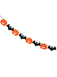 Гирлянда растяжка  тканевая /Тыквы и мыши/ 3 м ГТ-2569