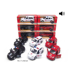 Машина металл. инерц. свет+звук, в ассорт. 8802PM в кор. в кор.2*96шт