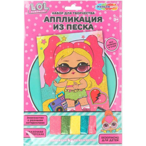 Аппликация ЛОЛ песком с глиттером лол 17*23 см МУЛЬТИ АРТ 