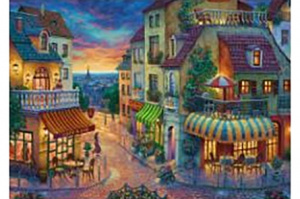 УЦЕНКА Алмаз. раскраска по номер. (блест) 40х50 см, с подрамн. ЕВРОПЕЙСКАЯ УЛИЦА (Арт. АР-5091)