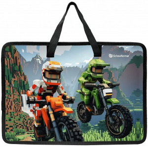 Папка д/труда с 2 ручками А4 широкая Schoolformat БАЙКРАФТ 330х260х75 мм разноцвет. пластик, полиэст