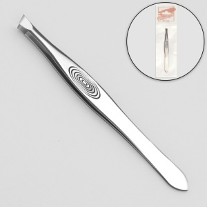 Пинцет №1 скошенный узкий 9см серебр пакет QF 2760107 (10702070/170723/3290594, Китайская Народная Р