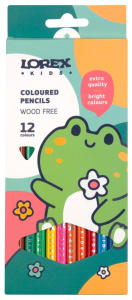 Набор цветных карандашей LOREX KIDS 12 цв. трехгран. корп. пластик карт.уп.