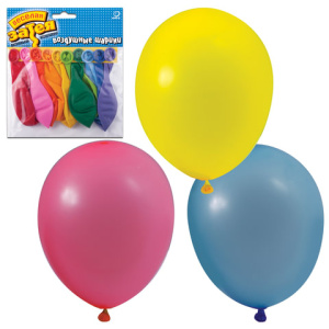 Шары воздушные 10/ (25 см), комплект 10 шт., 10 пастельных цветов, в упаковке с европодвесом, 1111-0