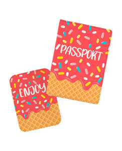 Набор обложек Позитив: для паспорта - 1 шт, для пластиковой карты - 1 шт (материал изделий: лицевая 