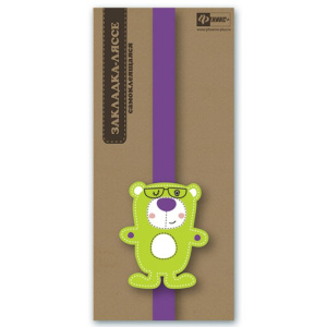 Закладка-ляссе д/книг арт.45893/65 МИШКА (1x39см, самоклеящаяся, 1 шт. в наборе)