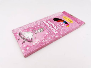 Набор цветных карандашей /Балерина/, 12 цветов, ТМ /Лимпопо/, дерево, арт. LP0133 (10702070/290420/0