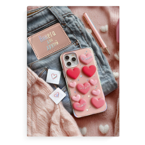 Анкета для друзей арт. 72285 ТЕЛЕФОН С СЕРДЕЧКАМИ / А5 (145х205 мм), 128 л., блок - печать в две кра