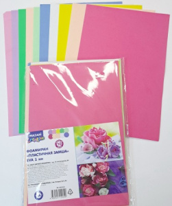 Набор цветного фоамирана, 10 листов, 10 цветов, формат А4, толщина 1 мм, ОПП-упаковка