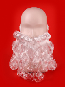 Борода Деда Мороза белая, кудрявая 16*20 см, 20 г НУ-1934