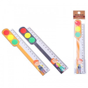 Линейка деревянная, 18см, /SIGNAL/, ОПП- упаковка