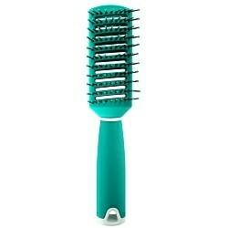 Расческа массажная прямоугольная пластиковая бирюзовая