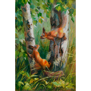 Картина стразами (алмазная мозаика) 30х40 см, ОСТРОВ СОКРОВИЩ /Белочки/, без подрамника, 662566